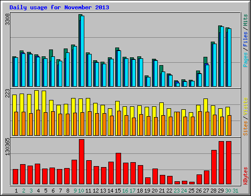 Daily usage for November 2013