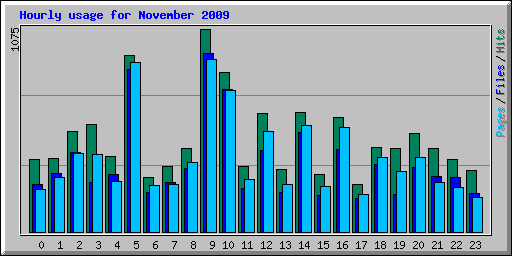 Hourly usage for November 2009