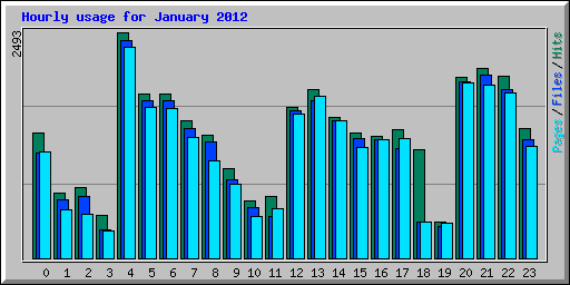 Hourly usage for January 2012