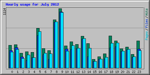 Hourly usage for July 2012