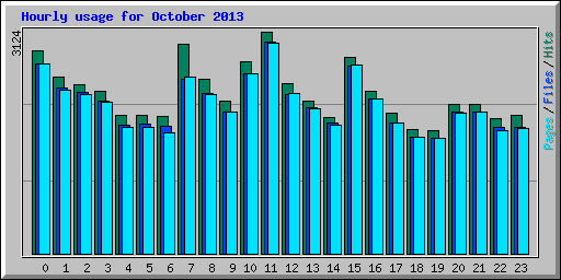 Hourly usage for October 2013