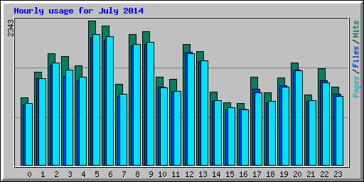 Hourly usage for July 2014