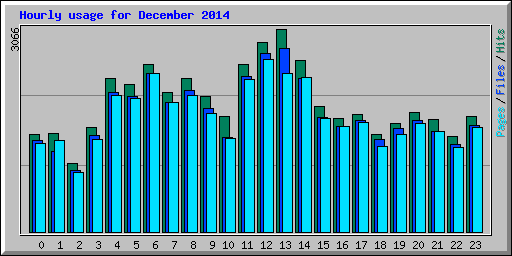 Hourly usage for December 2014