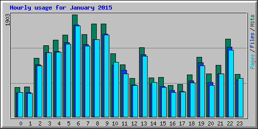 Hourly usage for January 2015