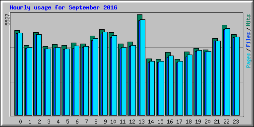 Hourly usage for September 2016