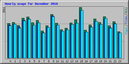 Hourly usage for December 2016