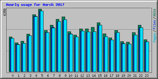 Hourly usage for March 2017